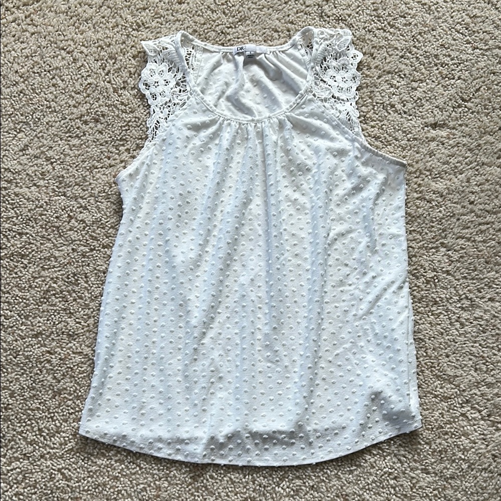 White Lace Sleeveless Top